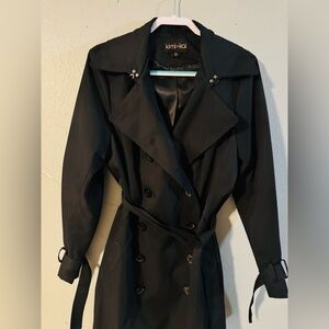 Kimi and Kai Black Double-Breasted Cape Coat